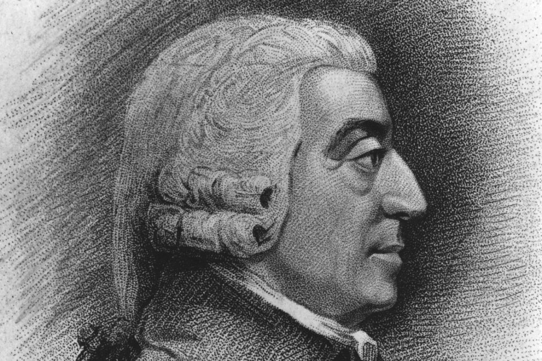 Scottish political economist Adam Smith (1723 - 1790). Original Artwork: Drawing by J Jacks and engraved by C Picart from a model by Tassie.   (Photo by Hulton Archive/Getty Images)