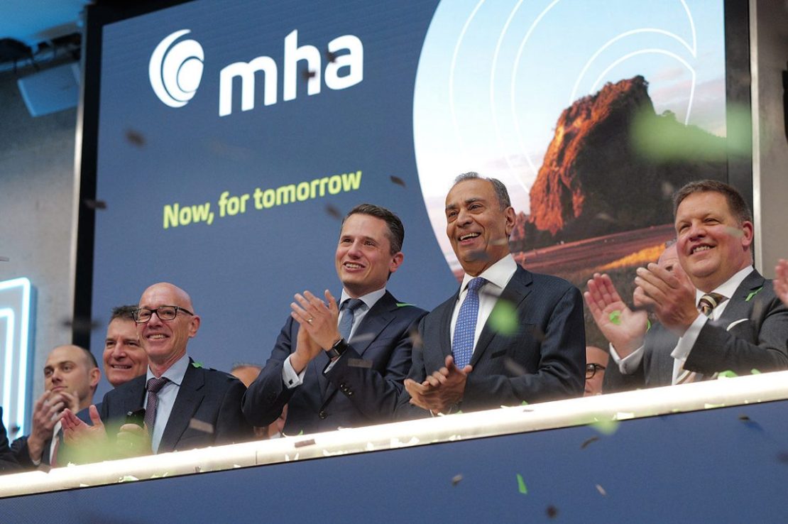 MHA list on London Stock Exchange. Photo credit Layton Thompson