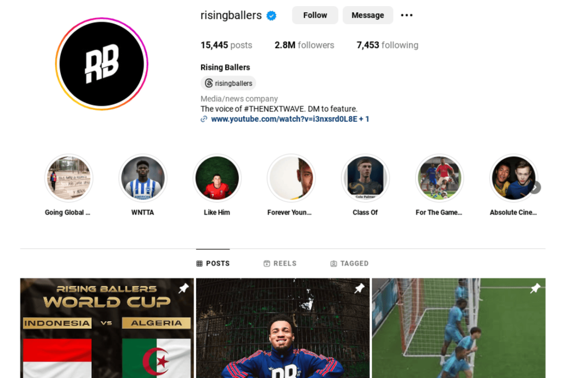 Rising Ballers has grown a social media following of around 10m 