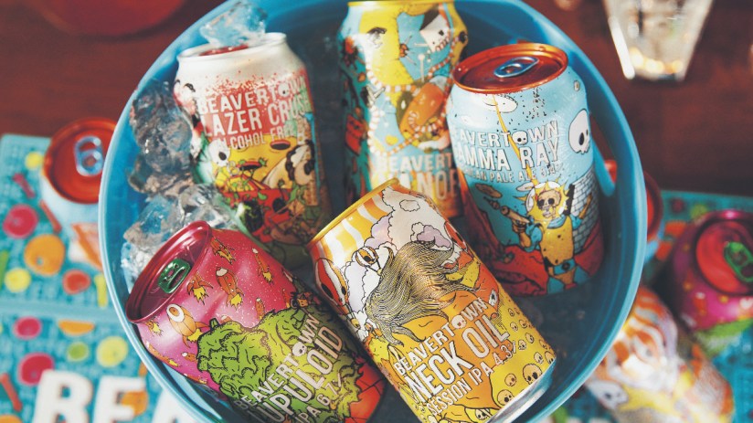 Cans of Beavertown craft beer in a bucket with ice. The picture was taken to announce Heineken assuming full control of craft beer brewery Beavertown.