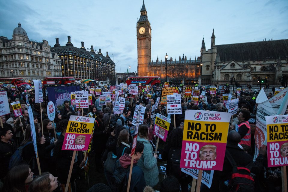 Stop Trump Protesters Demonstrate As MPs Debate State Visit Petition